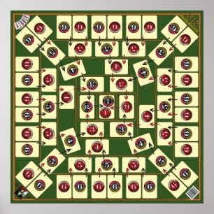 Póster Juego de cartas de seis generaciones - Mapa geneal