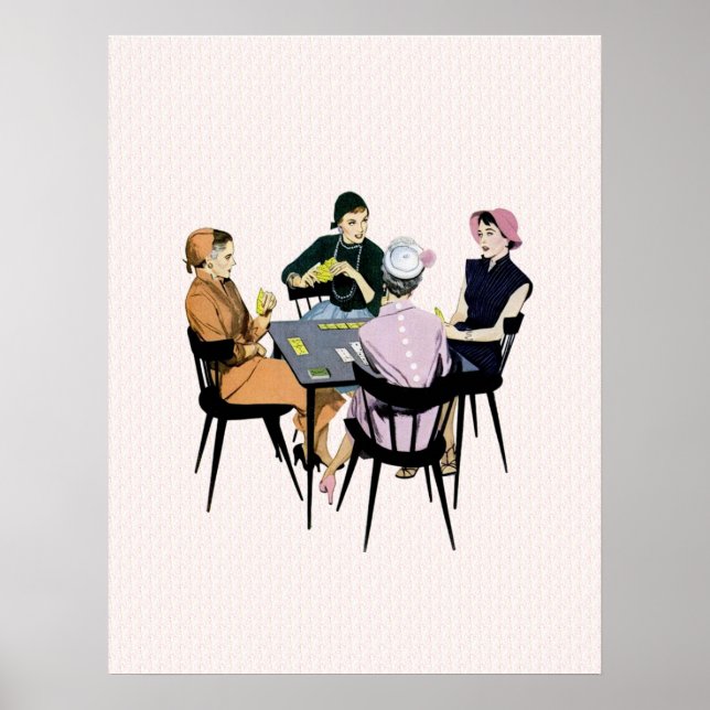Póster Juego de cartas Retro 1950 (Frente)