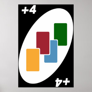 Póster Juego de cartas Uno Dibujar cuatro