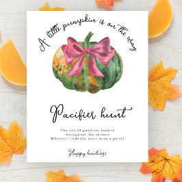 Póster Juego de caza de chupete para baby shower de lazo