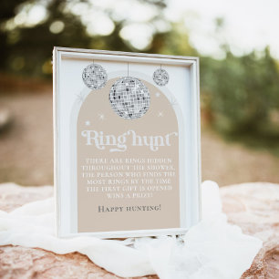 Póster Juego de Caza de Ring Game Disco Ball Bridal Showe