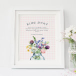 Póster Juego de caza del anillo de la novia rustica Mason<br><div class="desc">Flor silvestre rusa Mason Jar Rótulo de caza de novias</div>