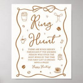 Póster Juego de caza del anillo para la fiesta de regalos