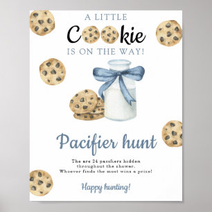 Póster Juego de caza del chupete para baby shower de lech