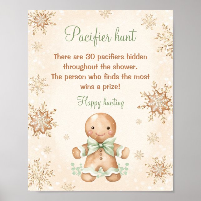 Póster Juego de caza del pacificador Baby Shower Boy Ging (Frente)