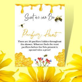 Póster Juego de caza del pacificador Baby Shower de Abeja