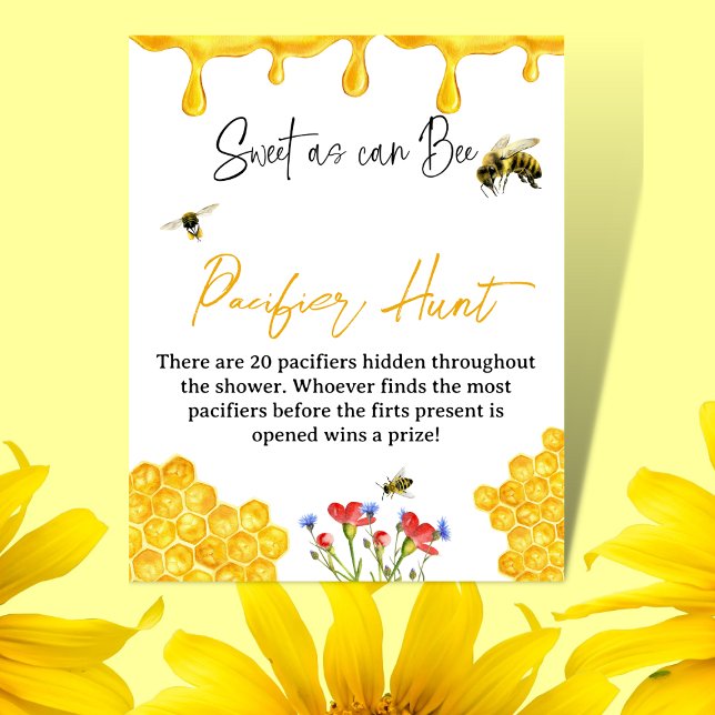 Póster Juego de caza del pacificador Baby Shower de Abeja (Subido por el creador)