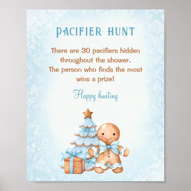 Póster Juego de caza del pacificador Baby Shower Man Boy (Frente)