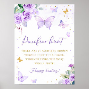 Póster Juego de caza del pacificador de mariposa floral P