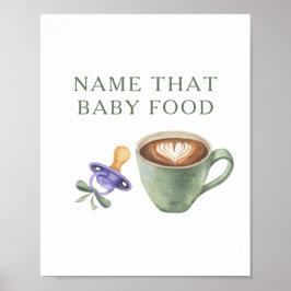 Póster Juego de comida para bebé en baby shower de prepar