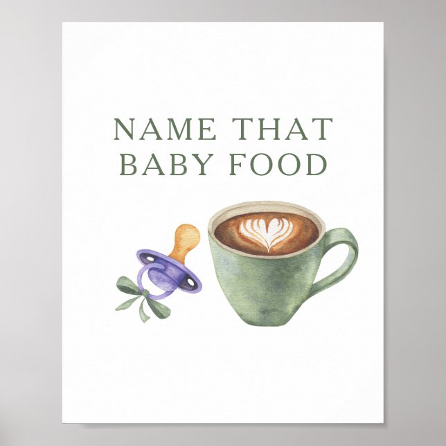 Póster Juego de comida para bebé en baby shower de prepar (Frente)
