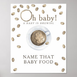 Póster Juego de comida para bebé en baby shower de prepar