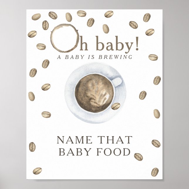 Póster Juego de comida para bebé en baby shower de prepar (Frente)