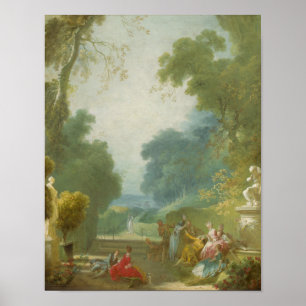 Póster Juego de coquetes calientes - Fragonard (c.1775)