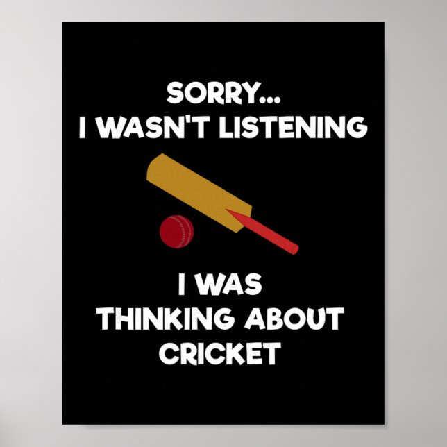 Póster Juego de Cricket - Escucha Divertida - T  (Frente)