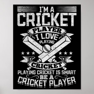 Póster Juego de Cricket - Jugar Cricket es Inteligente Se