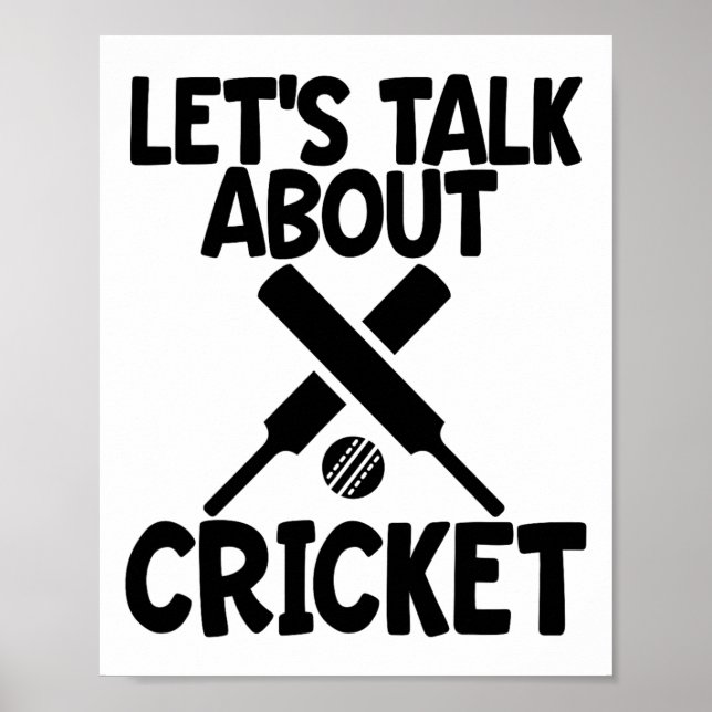 Póster Juego de cricket para hombres Hablemos de cricket (Frente)