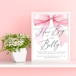 Póster Juego de Cuán Grande está su Barriga Coquette Rosa
