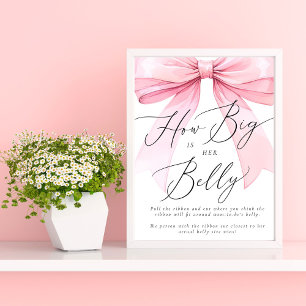 Póster Juego de Cuán Grande está su Barriga Coquette Rosa