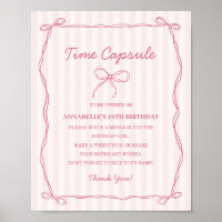 Juego de cumpleaños de la cápsula de tiempo de Bow