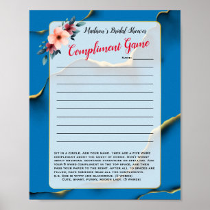 Póster Juego de Cumplidos Ad-Lib Divertido para Despedida