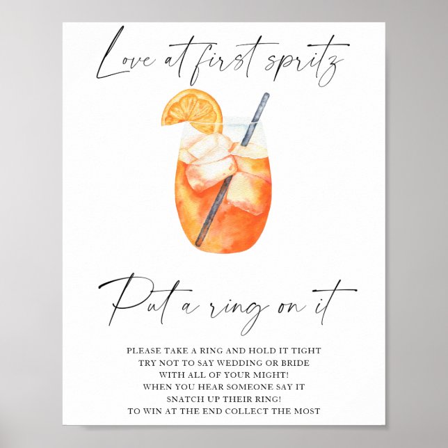 Póster Juego de despedida de soltera Spritz - ponle un an (Frente)