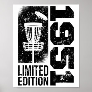 Póster Juego de Discgolf Vintage Cumpleaños 1951 Disc-gol