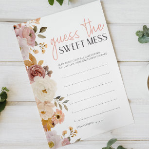 Póster Juego de ducha de bebé de desorden dulce floral su