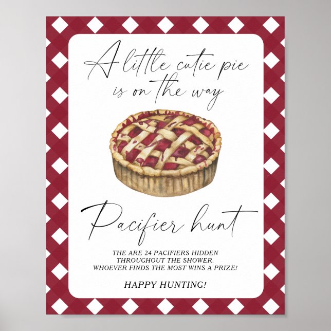 Póster Juego de ducha de bebé de pie - caza de pacificado (Frente)