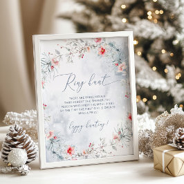 Póster Juego de ducha de novia con anillo elegante de nie