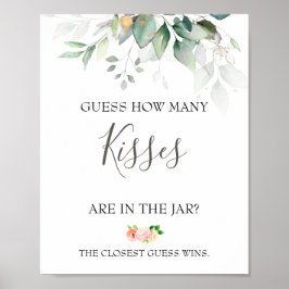 Póster Juego de Ducha de Novia Cuántos Besos