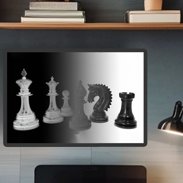Póster Juego de estrategia de ajedrez en blanco y negro (Subido por el creador)