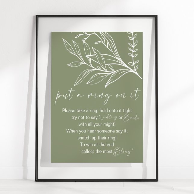 Póster Juego de Flores Boho Verde Salvia Ponle un Anillo (Subido por el creador)