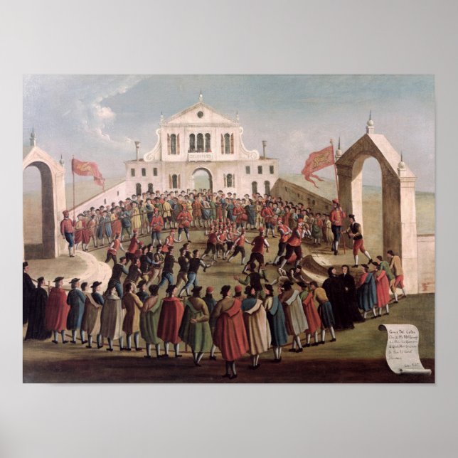 Póster Juego de fútbol en Sant'Alvise, Venecia (Frente)