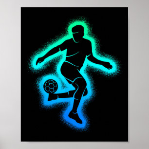 Póster Juego de fútbol niños hombres niños jugador de fút