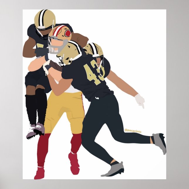 Póster Juego de George Kittle v Saints Ganando Minimalis (Frente)