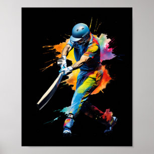 Póster Juego de jugador de cricket