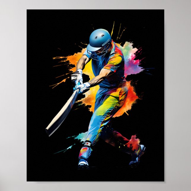 Póster Juego de jugador de cricket  (Frente)