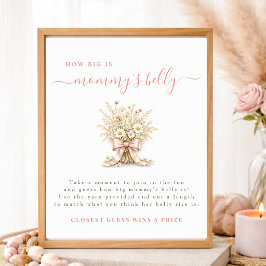 Póster Juego de la Barriga de Mamá para Baby Shower Littl