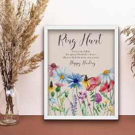 Póster Juego de la búsqueda del anillo Collar de flores s