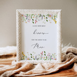 Póster Juego de la ducha de novia de flores silvestres cu