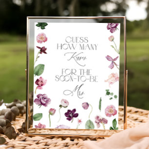 Póster Juego de la ducha de novia Floral Guess How Many K