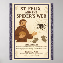 Póster Juego de la telaraña del santo católico San Félix 