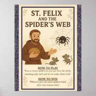 Póster Juego de la telaraña del santo católico San Félix