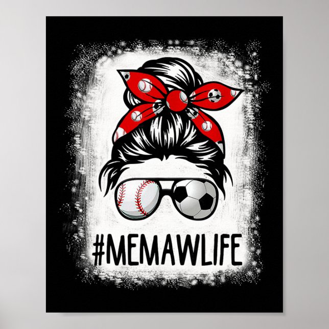 Póster Juego de la vida de Memaw blanqueada Fútbol Pelo D (Frente)