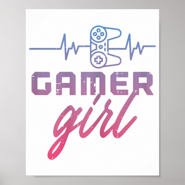Póster Juego de latidos de Chica de gamer (Frente)