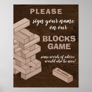 Póster Juego de libros de Rótulo de invitados Boda Wood B