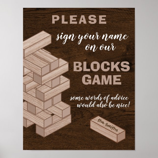 Póster Juego de libros de Rótulo de invitados Boda Wood B (Frente)