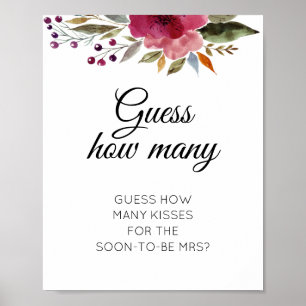 Póster Juego de Lluvia de Beso Floral para Despedida de S