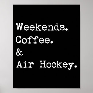 Póster Juego de mesa de hockey sobre aire y café de fin d